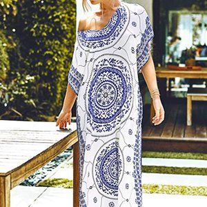 Women's Boho Print Maxi Cover Up - One Size Fits Most